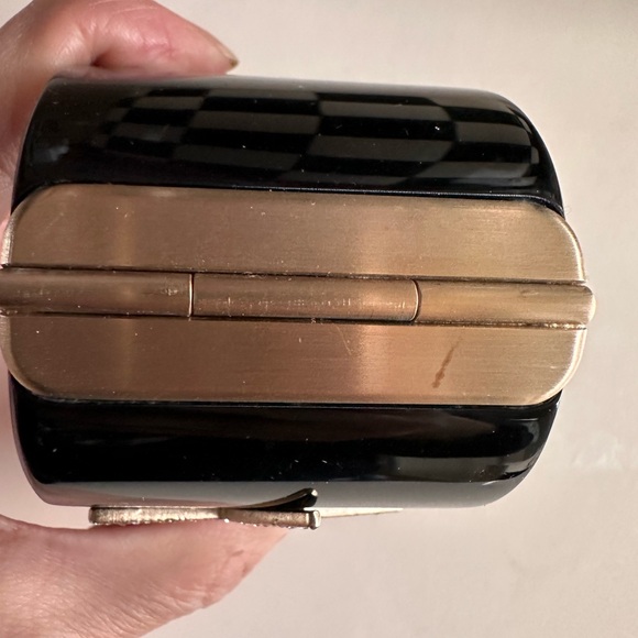 Rare CHANEL 08P Star and Moon Resin & Gold Logo CC Strass Cuff Bracelet - Picture 6 of 10